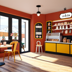 **"A cozy virtual café in Decentraland, decorated with Swedish design elements (e.g., Dala horses, minimalist furniture). Avatars are chatting and drinking *fika* (coffee & pastries). Warm, inviting atmosphere."**